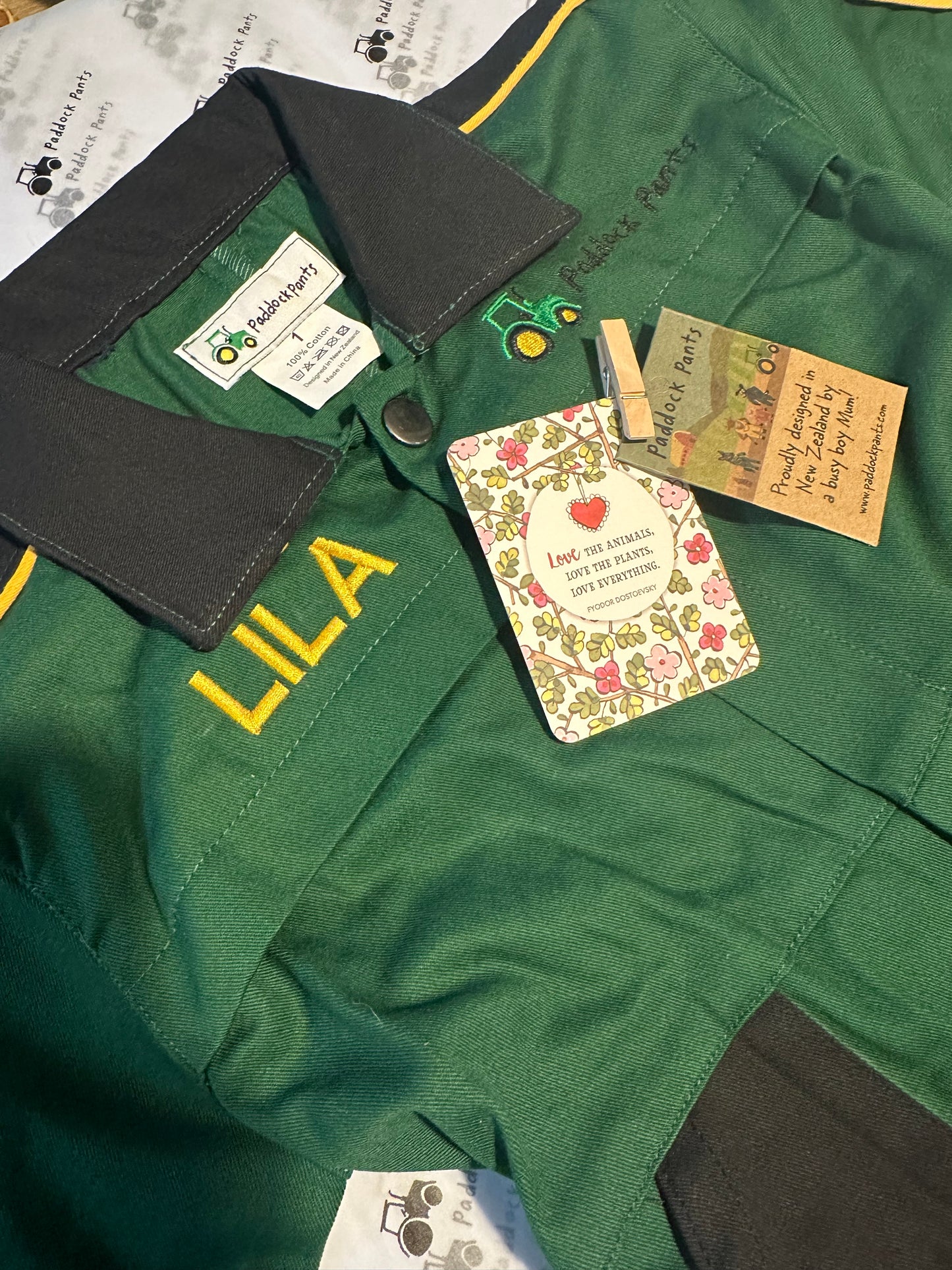 Personalise your Paddock pants kids overall